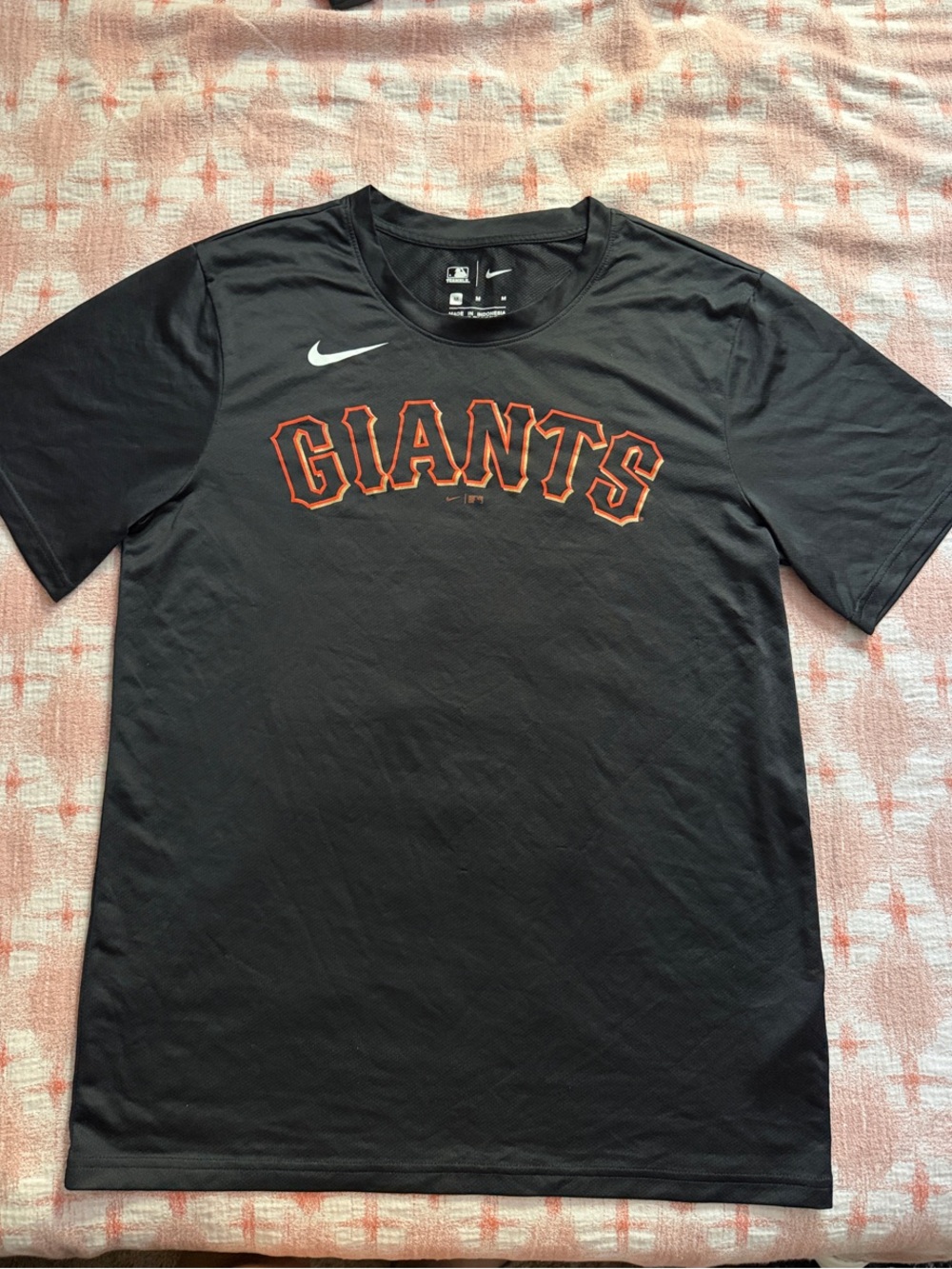 Nike Black Giants Short-Sleeve Tee with Orange Lettering
